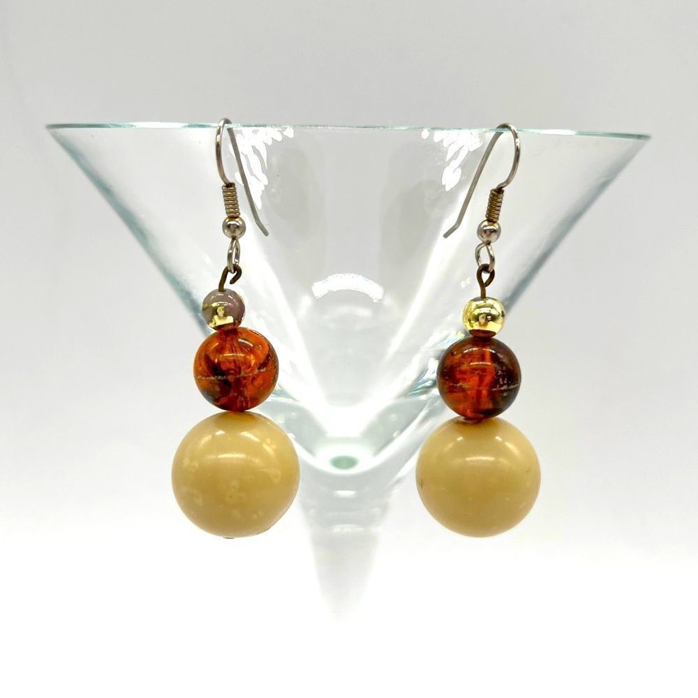 Double Ball Resin Earrings